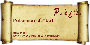 Peterman Ábel névjegykártya