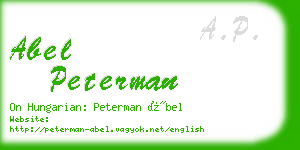 abel peterman business card